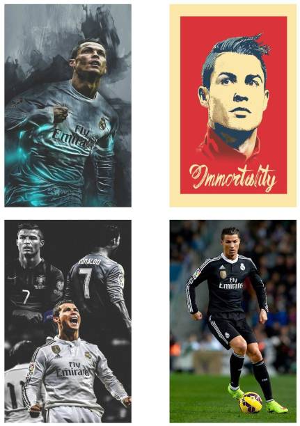 Cristiano Ronaldo Poster Set of Four Posters | Ronaldo poster | Cristiano Ronaldo poster for room Paper Print