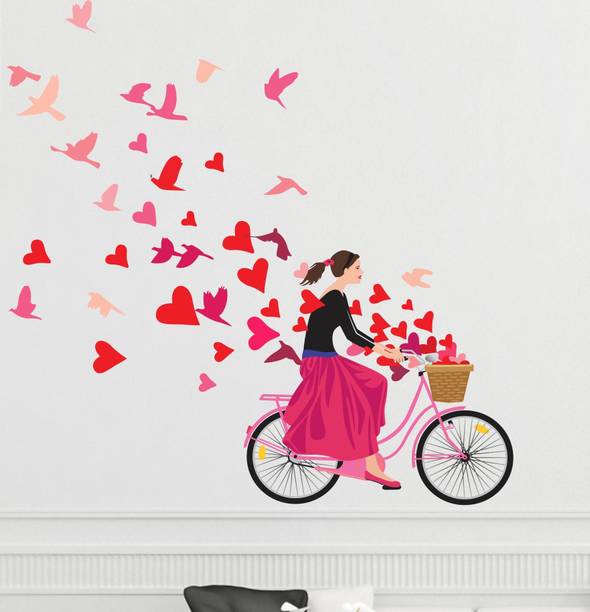Top girl wallpaper cheap price 5stars Flipkart in India 37 Happy Walls Girl flying heart with lots of love Large PVC