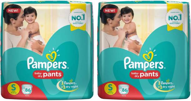 Pampers BABY DRY PANTS, SIZE SMALL, 86 Pcs. PACK, SET O...