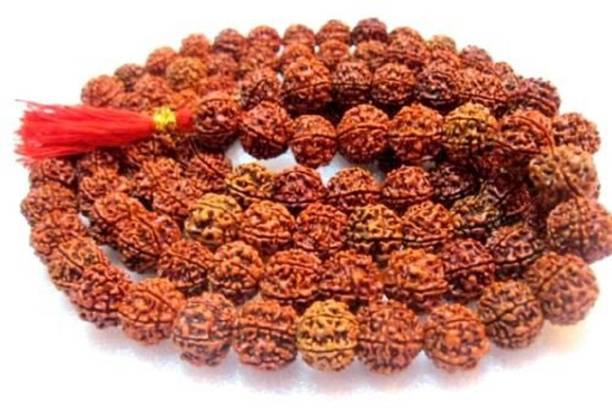 Fashion Mart 16-18 MM 5 MUKHI RUDRAKSHA FACE RUDRAKSH MALA NEPAL 109 BEADS PRAYER YOGA-ENERGIZED Wood Necklace