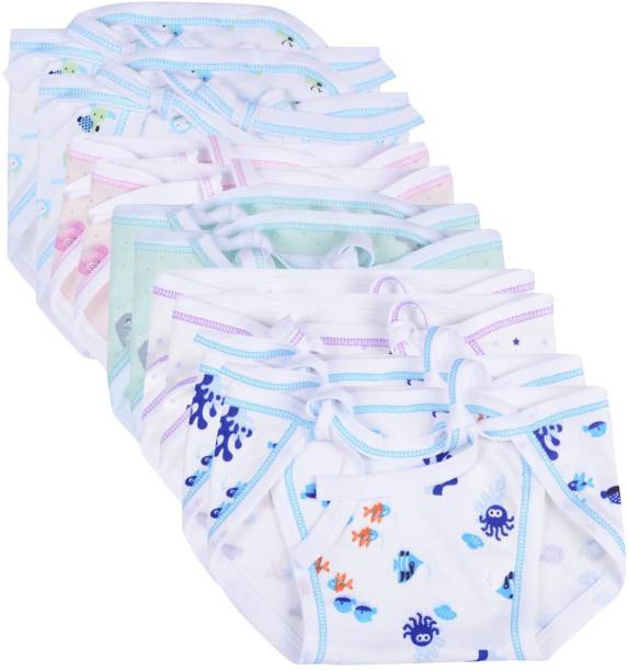 Miss & Chief by Flipkart New Born Baby Hosiery Cotton Single Layer Nappies Pack Of 12(0-3 Months)