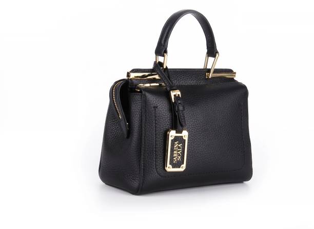 Sabrina Scala Handbags Clutches Sabrina Scala Signature Metal Black Satchel Shoulder Bag