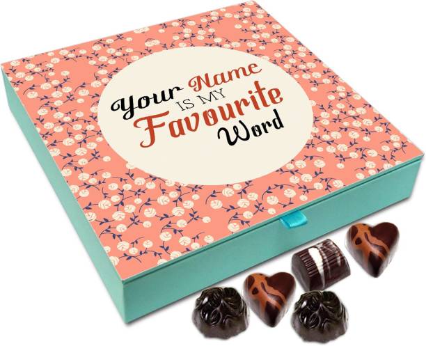Chocholik Gift Box - Your Name Is My Favorite Word Chocolate Box - 9pc Truffles
