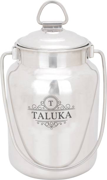 Taluka 5.2 x 8.10 Inches Stainless Steel Milk Can Capacity 2.5 Liters Weight : 570 Grams 2.5 L Steel Grocery Container