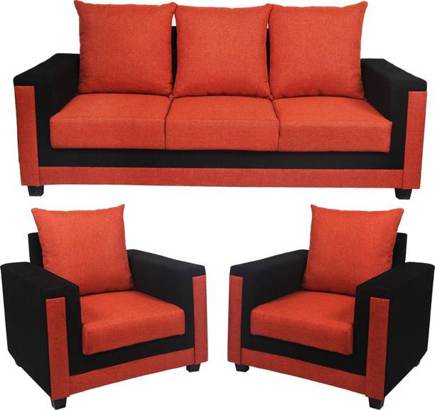 Sofa Set Best Sets Online At Prices In India Lookinfurniture Oakey R Fabric 3 1 Orange Sofa Set