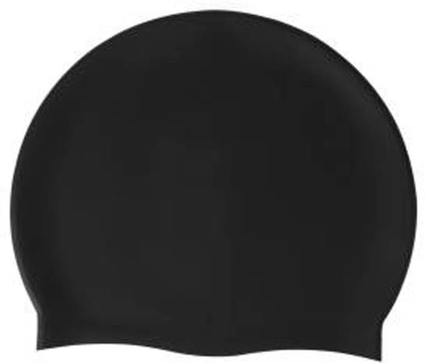 GLS Unisex Swimming Non-Slip Highly Durable Silicon Cap - Black Swimming Cap