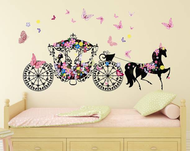 Top girl wallpaper cheap price 5stars Flipkart in India 91 WALLSTICK Beautiful Girl With Horse Vehicle Large Vinyl