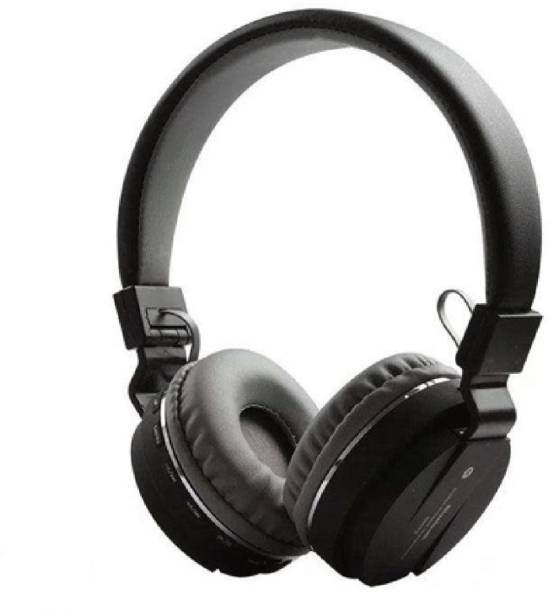 Ae zone SH12 Wireless Bluetooth Headphone With FM and SD Card Slot With Music and Calling Controls (Black) Bluetooth Headset