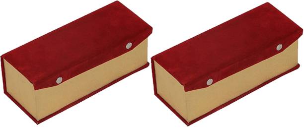 KUBER INDUSTRIES Single Roll Bangle Box In Velvet Hard Board Material Set of 2 Pcs (Code-COM028) Jewellery Vanity Box