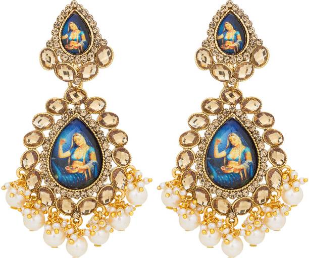 Diamond Earrings Online At Best Prices In Luxor Er 1825 Diamond Alloy Dangle Earring