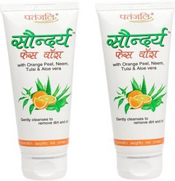 Patanjali Saundarya Aloe Vera Neem Tulsi Face Wash (60GM, Pack of 2