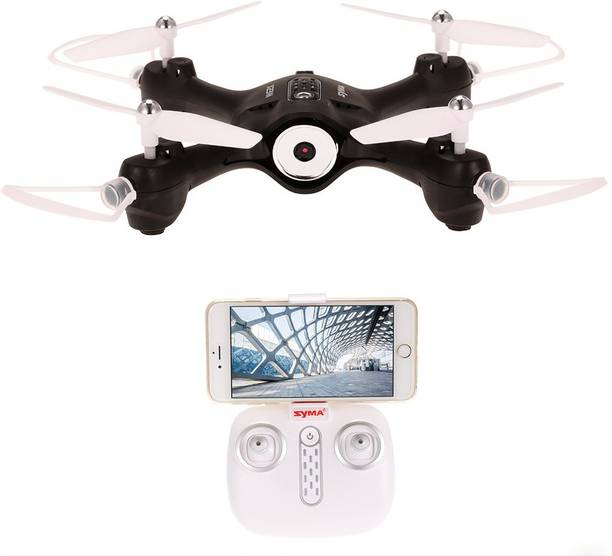 Toyhouse SYMA X23W Indoor RC Drone FPV 0.3MP Camera / APP Control - SUPPORT WIFI FPV, Black