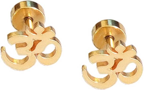 Men Earrings Online At Best Prices In India Rich Famous Men Jewellery Om Designer Earrings Steel Stud Earring