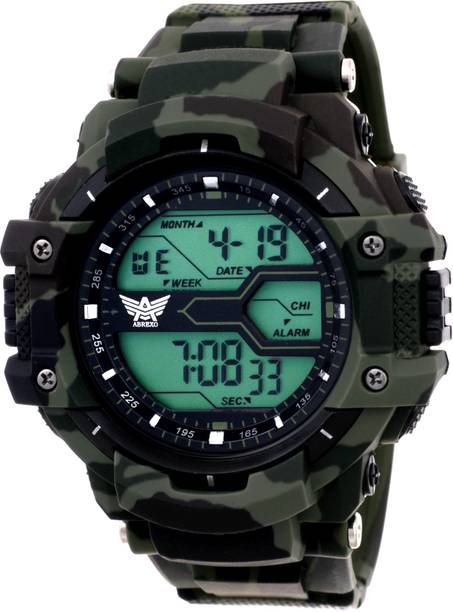Abrexo Abx1017-Gents Green Solitary Affrican Army Pattern Chronograph Digital Watch Watch  - For Men