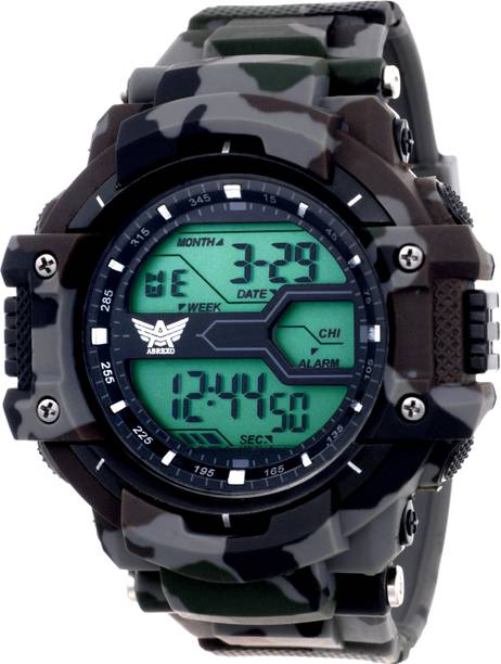Abrexo Abx1015-Gents Solitary Affrican Army Pattern Chronograph Digital Watch Watch  - For Men