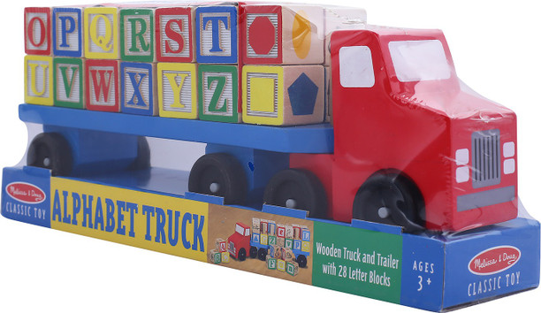 melissa and doug alphabet blocks wooden truck