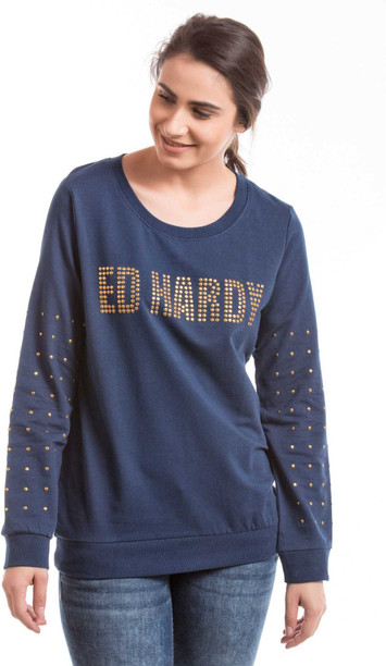 Yellow Ed Hardy Kids Girls Long Sleeve T-Shirt