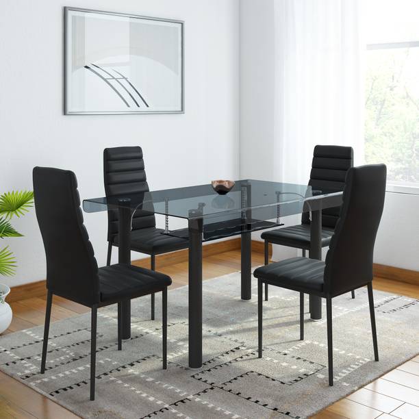 4 Seater Dining Tables Sets At Ed S On Flipkart Woodness Milan Glass 4 Seater Dining Set
