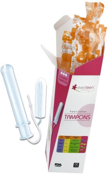 everteen Applicator Tampons (Super, 9-12g) 8pc - freedom to swim and play during periods with superior leak protection Tampons