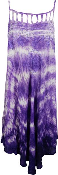 Indiatrendzs Women's A-line Purple Dress