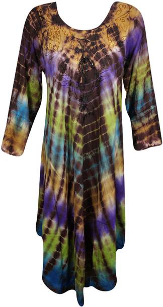 Indiatrendzs Women's Maxi Multicolor Dress