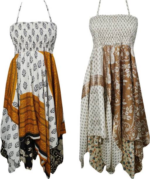 Indiatrendzs Women's Fit and Flare Multicolor Dress