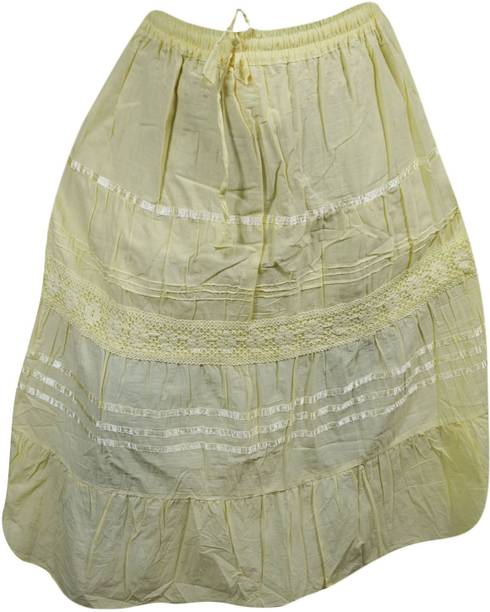 Indiatrendzs Solid Women's Flared Multicolor Skirt
