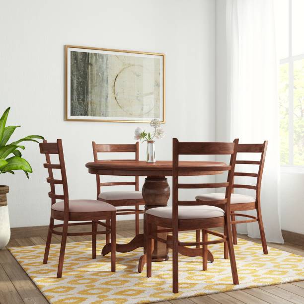 Round Dining Table, Solid Wood Round Dining Table With 6 Chairs