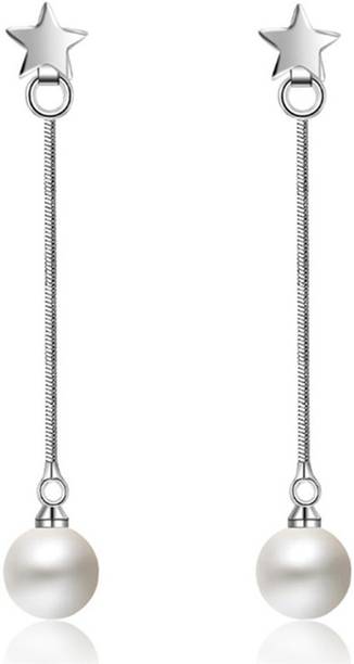 Silver Shoppee 'Heavens Drop' Sterling Silver Earrings for Girls and Women Pearl Sterling Silver