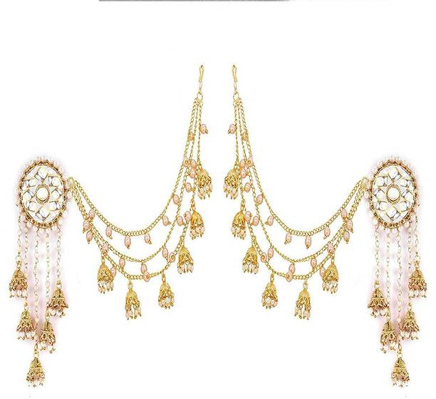 Gold Jhumka Online At Best Prices In India Zeneme Jewellery Traditional Stylish Gold Plated Polki Pearl Bahubali Jhumki Jhumka Earrings For S