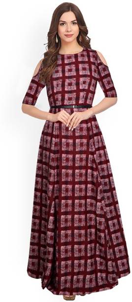 Long One Piece Dress Design - DesaignHandbags