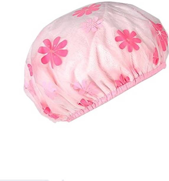 Pearl Cap set of 3 Reusable Waterproof Elastic Free-Size Bathroom Shower Caps - For