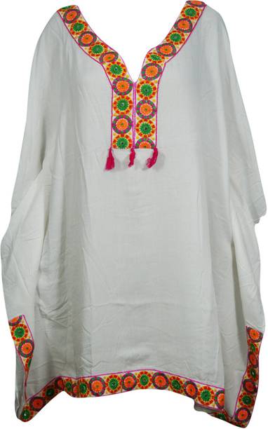 Indiatrendzs Embroidered Rayon Women's Kaftan