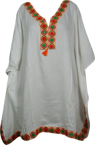 Indiatrendzs Embroidered Rayon Women's Kaftan