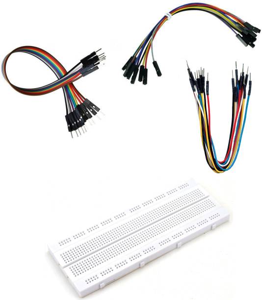 APTECHDEALS 840 Point Breadboard with 10 pc Male To Male 10 Pc male To Female 10 Pc Female to Female Jumper Wires
