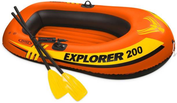 INTEX Explorer 200 Boat Set with Oars & Air pump, 2 Person Boat
