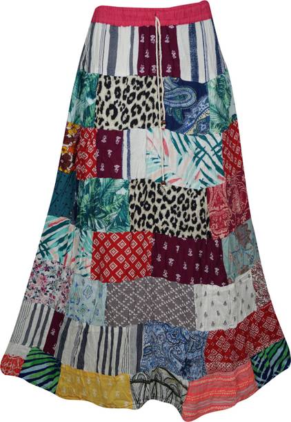 Indiatrendzs Printed Women Broomstick Multicolor Skirt