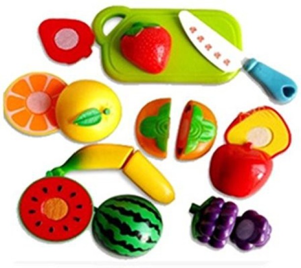 10Pcs Plastic Kitchen Cutting~Toy Birthday Cake Pretend Play Food Set Kids Gi TD