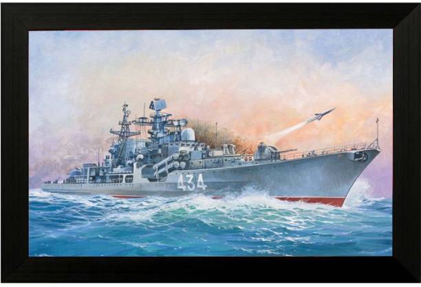 Pintura Navy Ship Ink 12 inch x 18 inch Painting