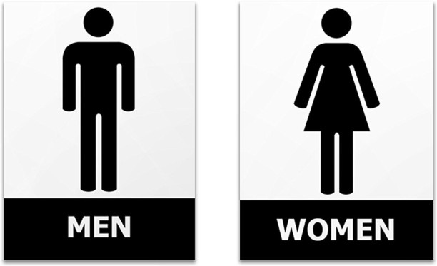 #255 Gents & Ladies Toilet Bathroom Full size door Sign Decal Sticker ...
