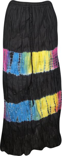 Indiatrendzs Printed Women A-line Black, Blue Skirt