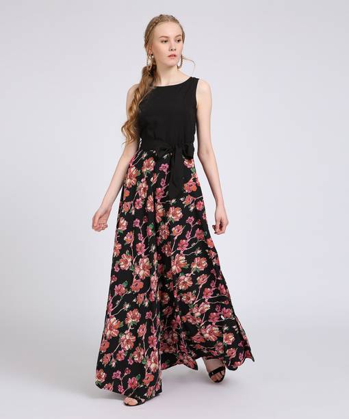 tokyo talkies womens maxi multicolor dress