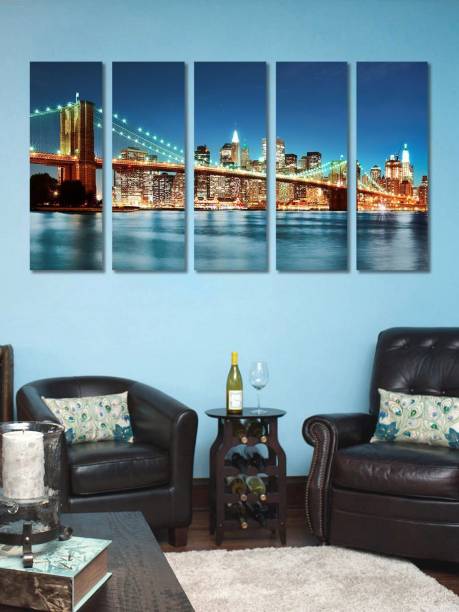 999 Store City River Bridge Digital Reprint 30 inch x 52 inch Painting