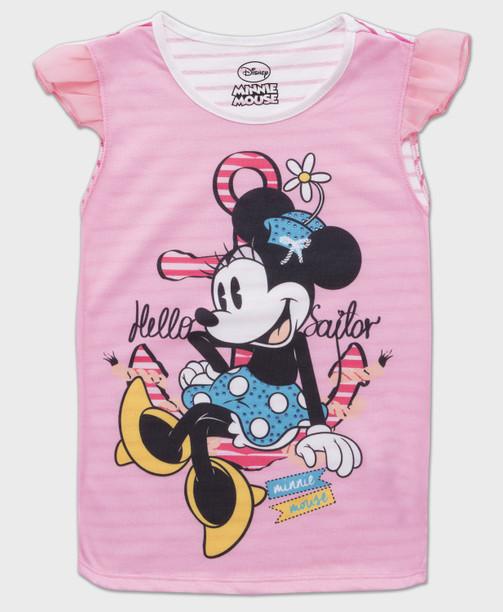 7 /& 8 Years 5 Girls Minnie Mouse T-shirt Disney Minnie Tops Age 3 6 4