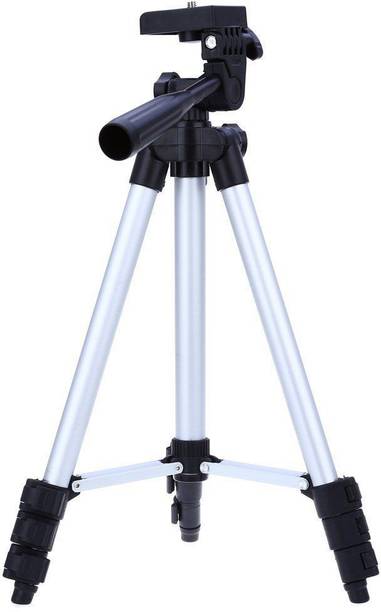 Piqancy 3110 Portable & Foldable Mobile Camera Tripod with Mobile Clip Holder Bracket, Fully Flexible Mount Cum Tripod, Stand with Three-Dimensional Head & Quick Release Plate Tripod