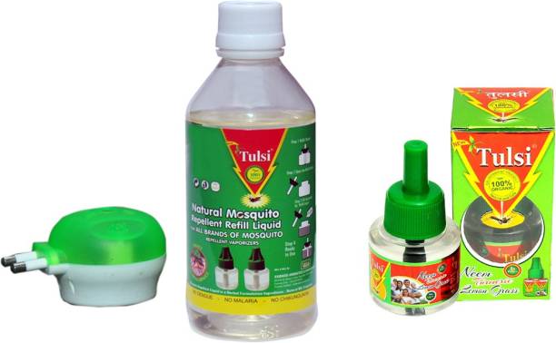 Tulsi Natural Mosquito Repellent Vaporizer Refill with Heater and Refilling Oil