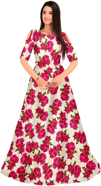 off white anarkali dress