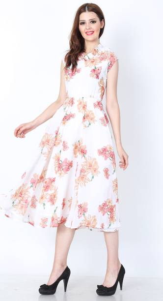 Indo Western Dress Suits Gowns Outfits For Shaper Women S Fit And Flare White Dress