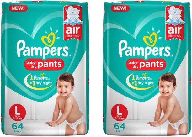 Pampers BABY DRY PANTS, LARGE SIZE 64 Pcs. PACK, SET OF...