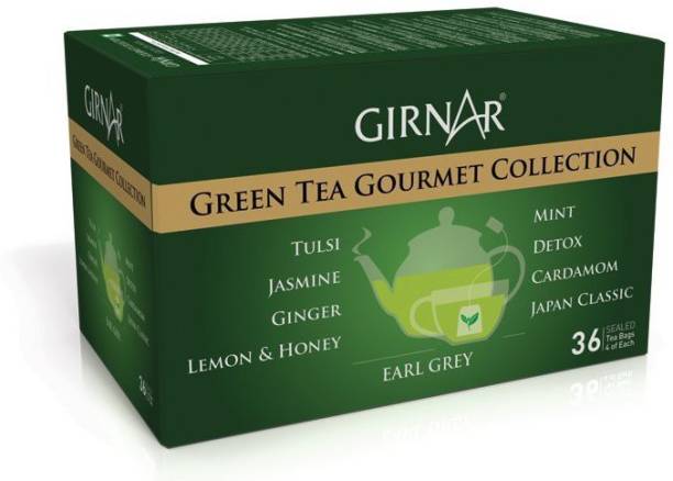 Girnar Tea Gourmet Green Tea Assorted Green Tea Bags Box